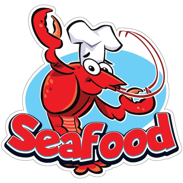 Seafood Decal Concession Stand Food Truck Sticker, D-DC-24 Seafood19